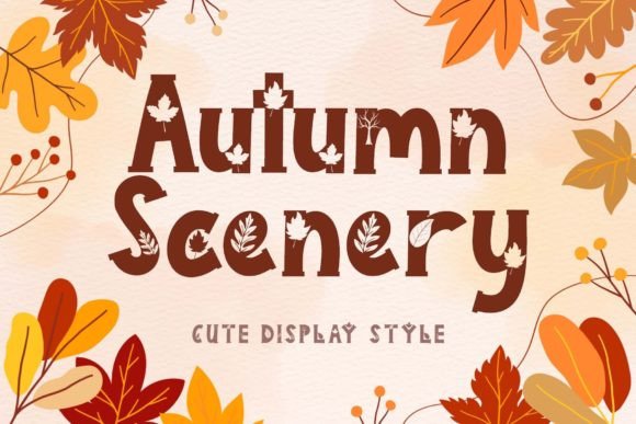 Autumn Scenery Font for Seasonal Branding and Packaging