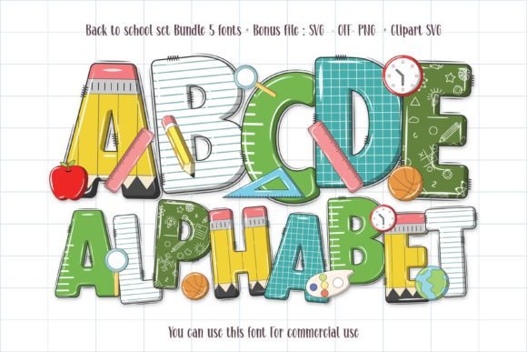 Back to School Set: Bold Color Font Review