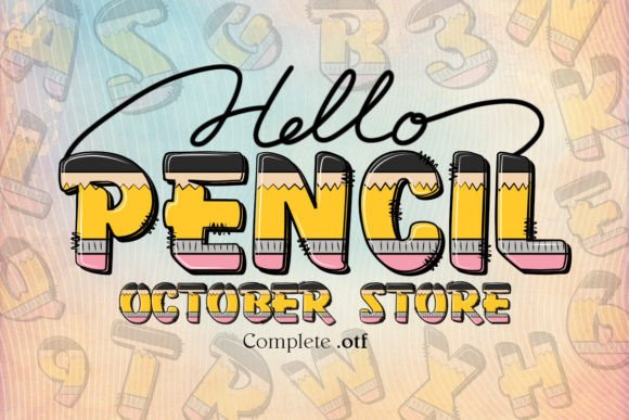 Hello Pencil Font for School Crafts and Printables