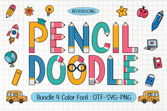 Pencil Doodle Font for Editorial Design and Kids Content