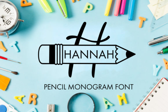 Pencil Monogram: A Decorative Font for Editorial Design and Digital Publishing