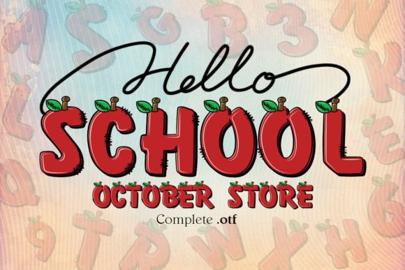 School Apple Font: Nostalgic Color Type for Design