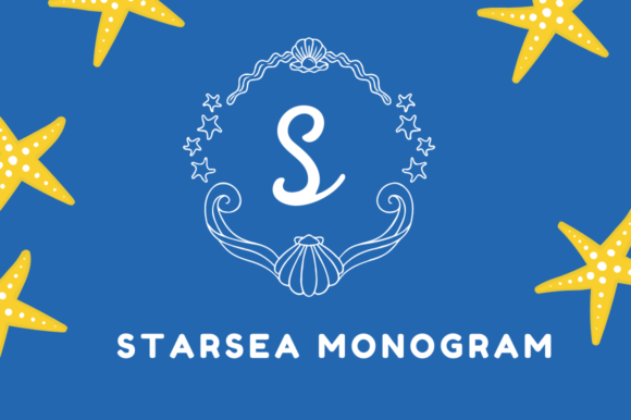 Starsea Monogram: A Summer-Themed Decorative Font for Campaign Graphics and Branding